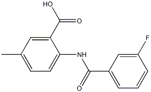 2-[(3-fluorobenzene)amido]-5-methylbenzoic acid Structure