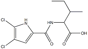 2-[(4,5-dichloro-1H-pyrrol-2-yl)formamido]-3-methylpentanoic acid 구조식 이미지