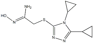 2-[(4,5-dicyclopropyl-4H-1,2,4-triazol-3-yl)sulfanyl]-N'-hydroxyethanimidamide Structure