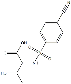 2-[(4-cyanobenzene)sulfonamido]-3-hydroxybutanoic acid 구조식 이미지