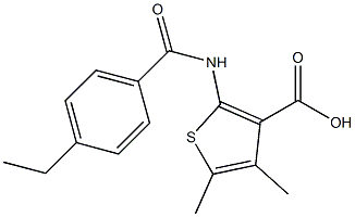 2-[(4-ethylbenzene)amido]-4,5-dimethylthiophene-3-carboxylic acid 구조식 이미지