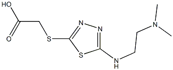 2-[(5-{[2-(dimethylamino)ethyl]amino}-1,3,4-thiadiazol-2-yl)sulfanyl]acetic acid Structure