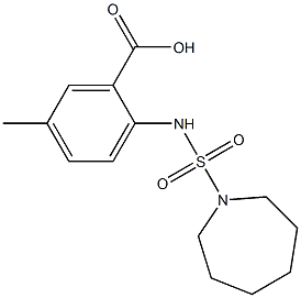 2-[(azepane-1-sulfonyl)amino]-5-methylbenzoic acid 구조식 이미지