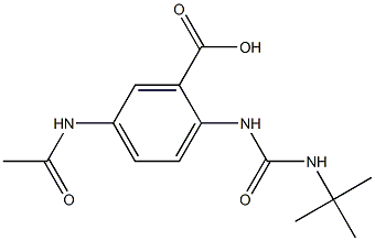 2-[(tert-butylcarbamoyl)amino]-5-acetamidobenzoic acid 구조식 이미지