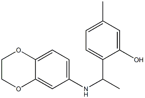 2-[1-(2,3-dihydro-1,4-benzodioxin-6-ylamino)ethyl]-5-methylphenol 구조식 이미지