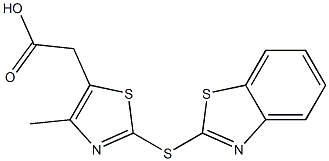 2-[2-(1,3-benzothiazol-2-ylsulfanyl)-4-methyl-1,3-thiazol-5-yl]acetic acid 구조식 이미지