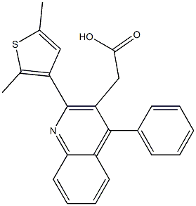 2-[2-(2,5-dimethylthiophen-3-yl)-4-phenylquinolin-3-yl]acetic acid Structure