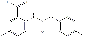 2-[2-(4-fluorophenyl)acetamido]-5-methylbenzoic acid 구조식 이미지