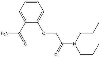 2-[2-(aminocarbonothioyl)phenoxy]-N,N-dipropylacetamide 구조식 이미지