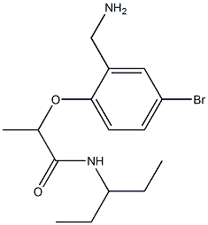 2-[2-(aminomethyl)-4-bromophenoxy]-N-(pentan-3-yl)propanamide 구조식 이미지