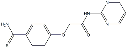 2-[4-(aminocarbonothioyl)phenoxy]-N-pyrimidin-2-ylacetamide 구조식 이미지
