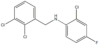 2-chloro-N-[(2,3-dichlorophenyl)methyl]-4-fluoroaniline Structure