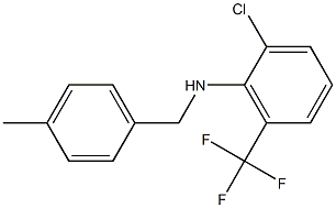 2-chloro-N-[(4-methylphenyl)methyl]-6-(trifluoromethyl)aniline Structure