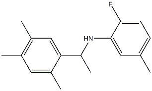 2-fluoro-5-methyl-N-[1-(2,4,5-trimethylphenyl)ethyl]aniline Structure