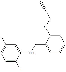 2-fluoro-5-methyl-N-{[2-(prop-2-yn-1-yloxy)phenyl]methyl}aniline Structure