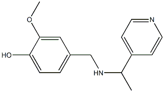 2-methoxy-4-({[1-(pyridin-4-yl)ethyl]amino}methyl)phenol Structure