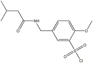 2-methoxy-5-[(3-methylbutanamido)methyl]benzene-1-sulfonyl chloride 구조식 이미지