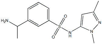 3-(1-aminoethyl)-N-(1,3-dimethyl-1H-pyrazol-5-yl)benzene-1-sulfonamide 구조식 이미지