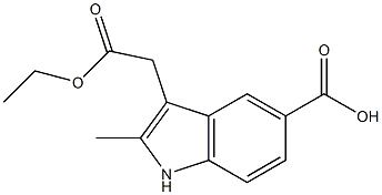 3-(2-ethoxy-2-oxoethyl)-2-methyl-1H-indole-5-carboxylic acid 구조식 이미지