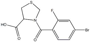 3-(4-bromo-2-fluorobenzoyl)-1,3-thiazolidine-4-carboxylic acid Structure