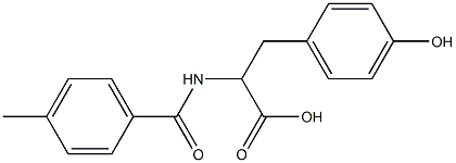 3-(4-hydroxyphenyl)-2-[(4-methylbenzoyl)amino]propanoic acid 구조식 이미지