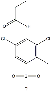 3,5-dichloro-2-methyl-4-propanamidobenzene-1-sulfonyl chloride 구조식 이미지