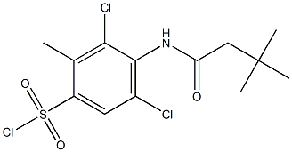 3,5-dichloro-4-(3,3-dimethylbutanamido)-2-methylbenzene-1-sulfonyl chloride Structure