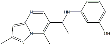 3-[(1-{2,7-dimethylpyrazolo[1,5-a]pyrimidin-6-yl}ethyl)amino]phenol 구조식 이미지