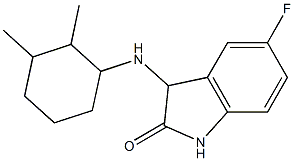 3-[(2,3-dimethylcyclohexyl)amino]-5-fluoro-2,3-dihydro-1H-indol-2-one 구조식 이미지