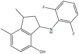 3-[(2,6-difluorophenyl)amino]-1,7-dimethyl-2,3-dihydro-1H-inden-4-ol Structure