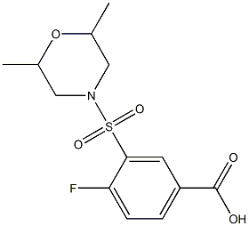 3-[(2,6-dimethylmorpholine-4-)sulfonyl]-4-fluorobenzoic acid Structure