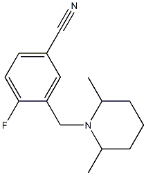 3-[(2,6-dimethylpiperidin-1-yl)methyl]-4-fluorobenzonitrile 구조식 이미지