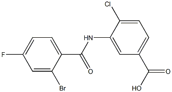 3-[(2-bromo-4-fluorobenzene)amido]-4-chlorobenzoic acid Structure