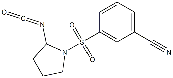 3-[(2-isocyanatopyrrolidine-1-)sulfonyl]benzonitrile 구조식 이미지