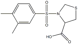 3-[(3,4-dimethylbenzene)sulfonyl]-1,3-thiazolidine-4-carboxylic acid Structure