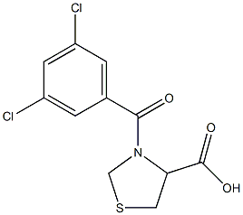 3-[(3,5-dichlorophenyl)carbonyl]-1,3-thiazolidine-4-carboxylic acid 구조식 이미지