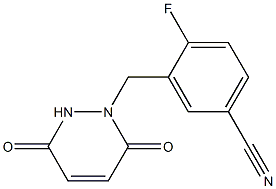 3-[(3,6-dioxo-3,6-dihydropyridazin-1(2H)-yl)methyl]-4-fluorobenzonitrile Structure