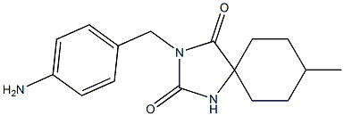 3-[(4-aminophenyl)methyl]-8-methyl-1,3-diazaspiro[4.5]decane-2,4-dione Structure