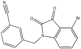 3-[(4-bromo-2,3-dioxo-2,3-dihydro-1H-indol-1-yl)methyl]benzonitrile Structure