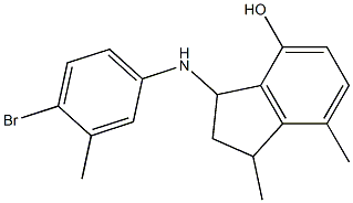 3-[(4-bromo-3-methylphenyl)amino]-1,7-dimethyl-2,3-dihydro-1H-inden-4-ol Structure