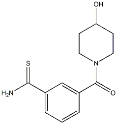 3-[(4-hydroxypiperidin-1-yl)carbonyl]benzenecarbothioamide 구조식 이미지