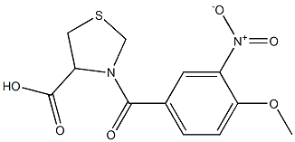 3-[(4-methoxy-3-nitrophenyl)carbonyl]-1,3-thiazolidine-4-carboxylic acid Structure