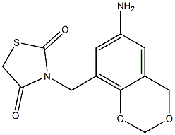 3-[(6-amino-2,4-dihydro-1,3-benzodioxin-8-yl)methyl]-1,3-thiazolidine-2,4-dione Structure