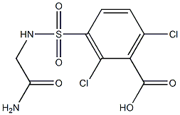 3-[(carbamoylmethyl)sulfamoyl]-2,6-dichlorobenzoic acid 구조식 이미지