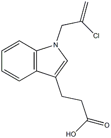 3-[1-(2-chloroprop-2-en-1-yl)-1H-indol-3-yl]propanoic acid Structure