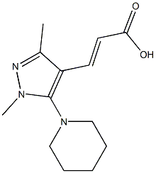 3-[1,3-dimethyl-5-(piperidin-1-yl)-1H-pyrazol-4-yl]prop-2-enoic acid Structure