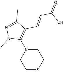 3-[1,3-dimethyl-5-(thiomorpholin-4-yl)-1H-pyrazol-4-yl]prop-2-enoic acid Structure