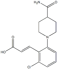 3-[2-(4-carbamoylpiperidin-1-yl)-6-chlorophenyl]prop-2-enoic acid 구조식 이미지