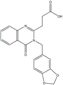 3-[3-(1,3-benzodioxol-5-ylmethyl)-4-oxo-3,4-dihydroquinazolin-2-yl]propanoic acid Structure