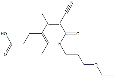 3-[5-cyano-1-(3-ethoxypropyl)-2,4-dimethyl-6-oxo-1,6-dihydropyridin-3-yl]propanoic acid Structure